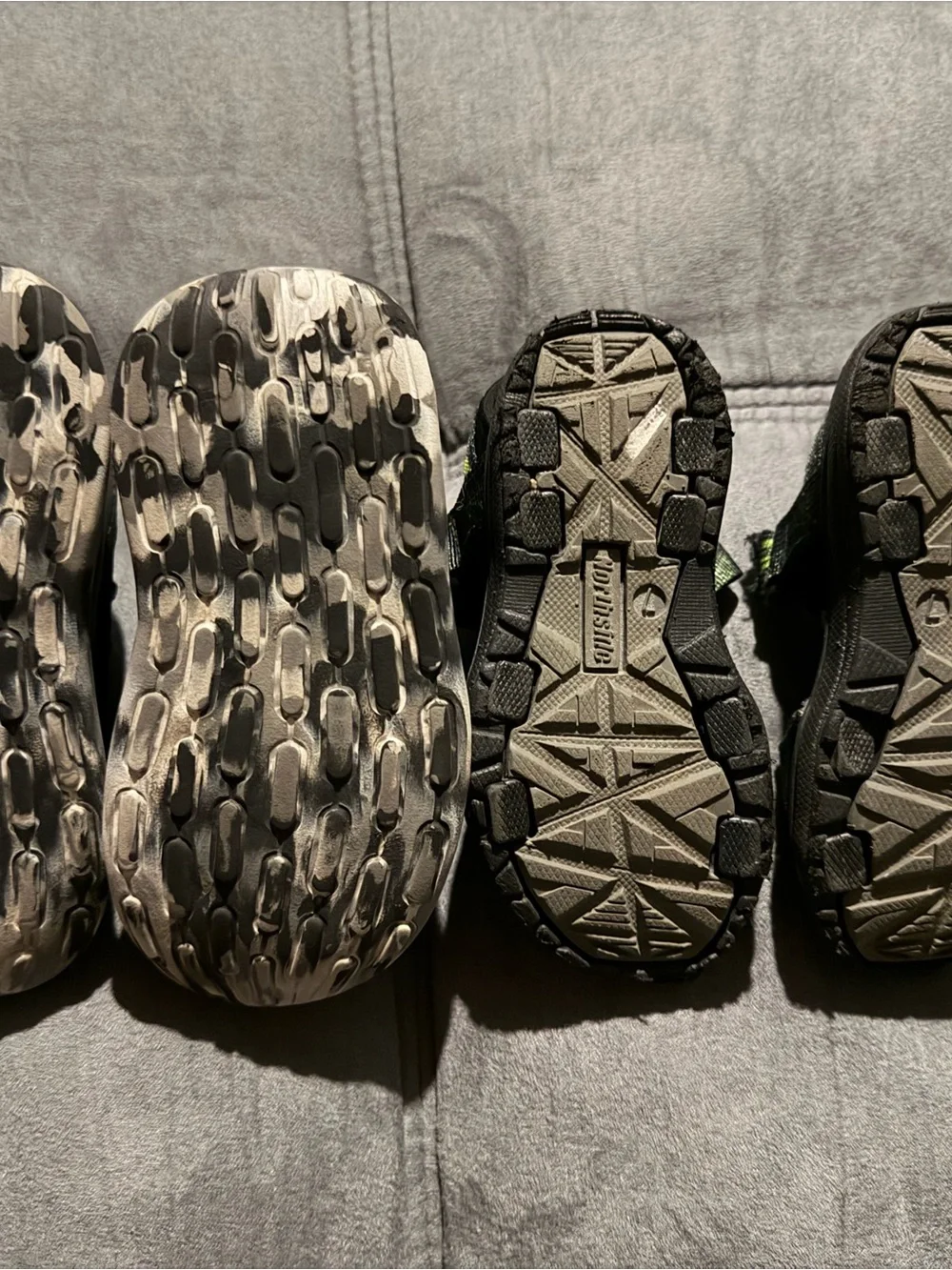 Kids adidas sneakers and Amazon sandals size 7